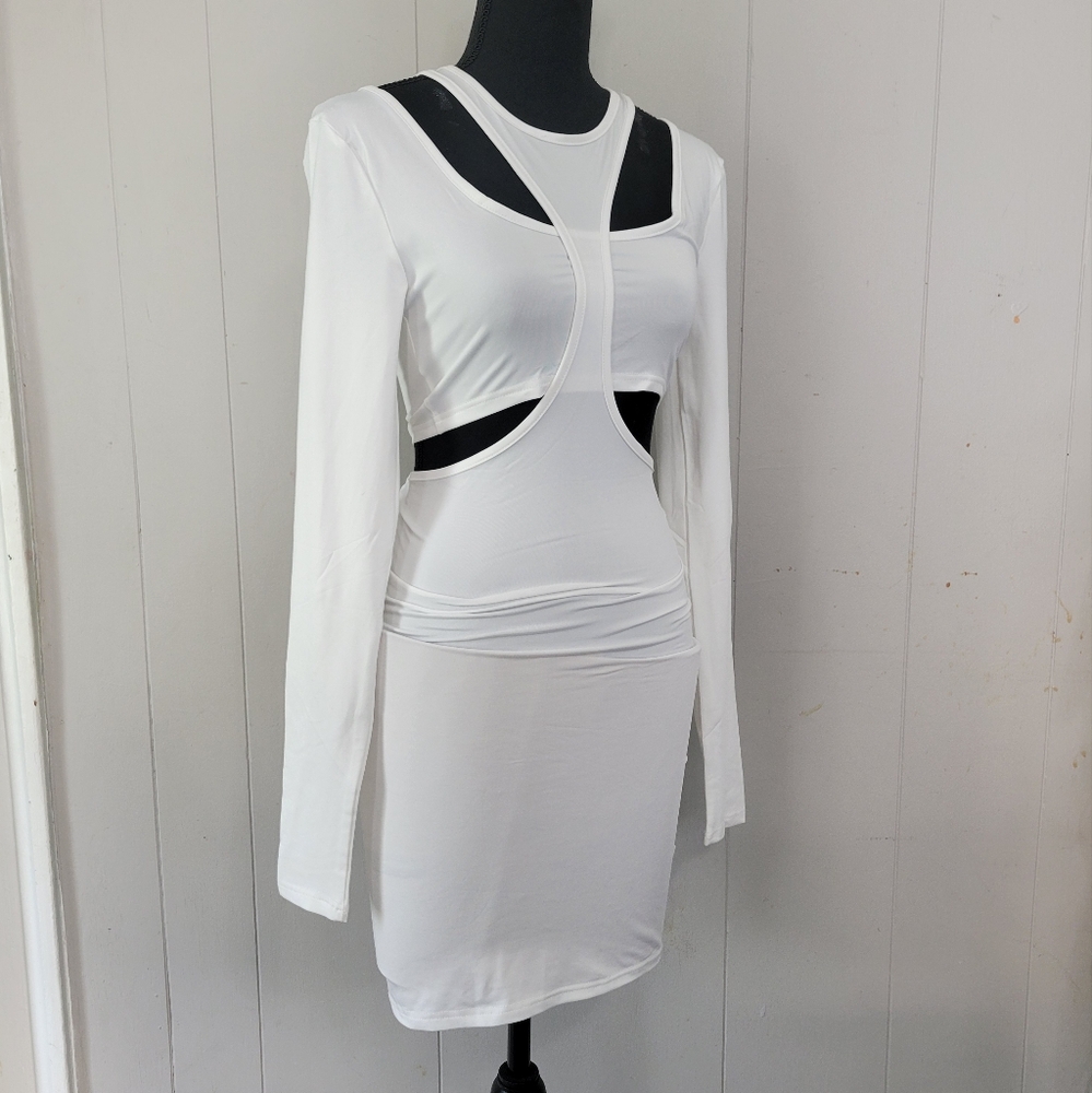 Small 2 Piece White Bodycon Dress